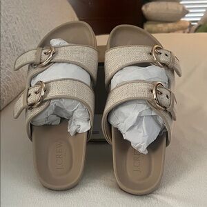 J. Crew Women's Tan Double-Buckle Sandals
